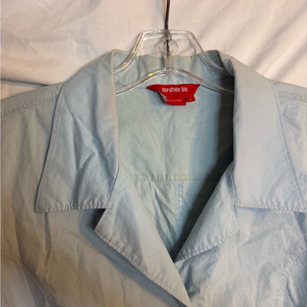 Dorothee Bis Women’s Blouse Medium | Light Blue Button-Down Women’s Blouse - Picture 2 of 10